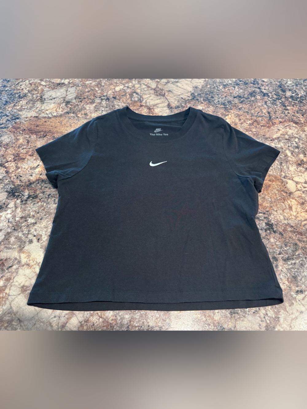 Nike Girk’s  Black Slim Short Sleeve Swoosh Tee